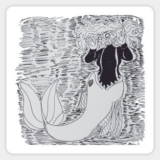 Creepy mermaid Sticker